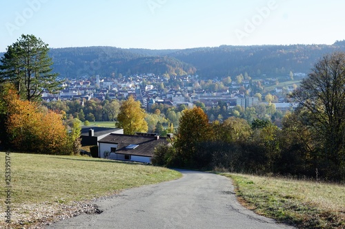 Die Burg Honberg ist die Ruine einer Gipfelburg oberhalb es Donautals auf dem gleichnamigen Honberg auf 739 m ü. NN inmitten der an der Donau gelegenen baden-württembergischen Kreisstadt Tuttlingen g photo