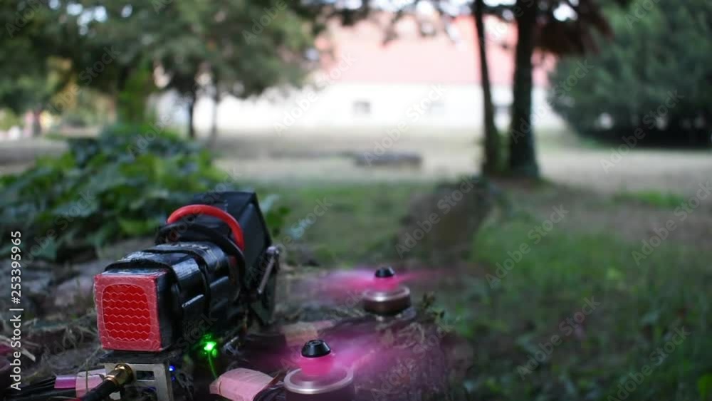 first person view racing quadcopter taking off first person view racing quadcopter taking off