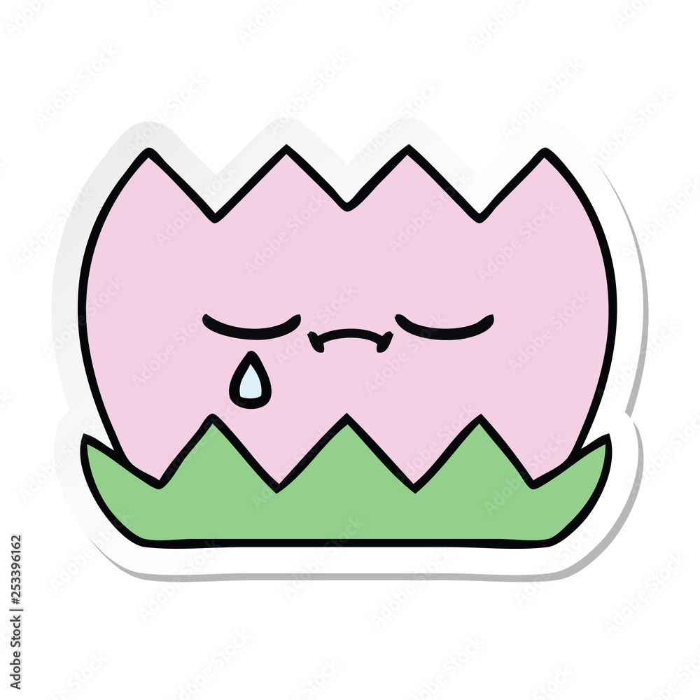 sticker of a cute cartoon water lilly sticker of a cute cartoon water lilly