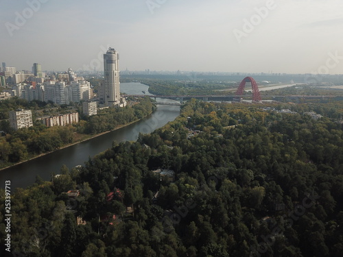 Panorama moscow sky copter