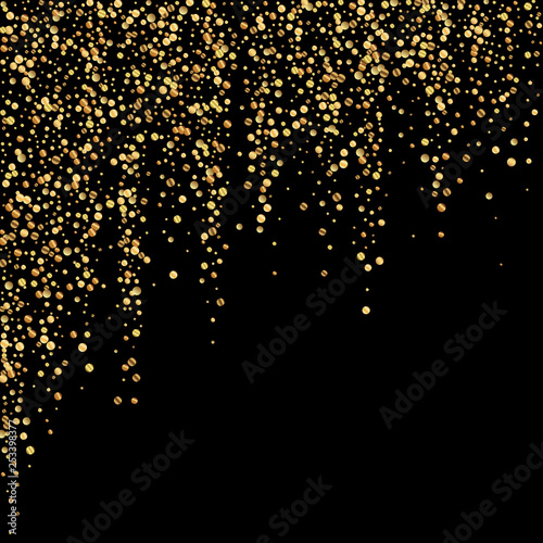 Gold confetti luxury sparkling confetti. Scattered