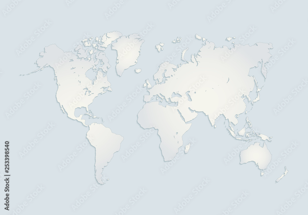 Africa And Australia Map World Continents Map, America, Europe, Africa, Asia, Australia, Blue White  Paper 3D Blank Stock Vector | Adobe Stock