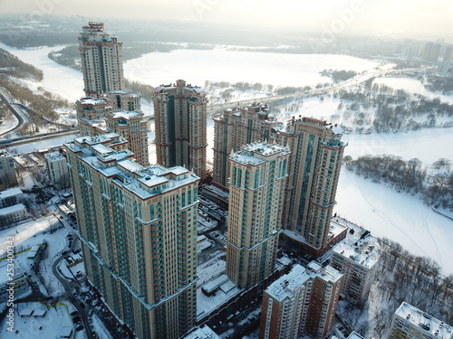 Konstfotografi Moscow sity view copter panorama