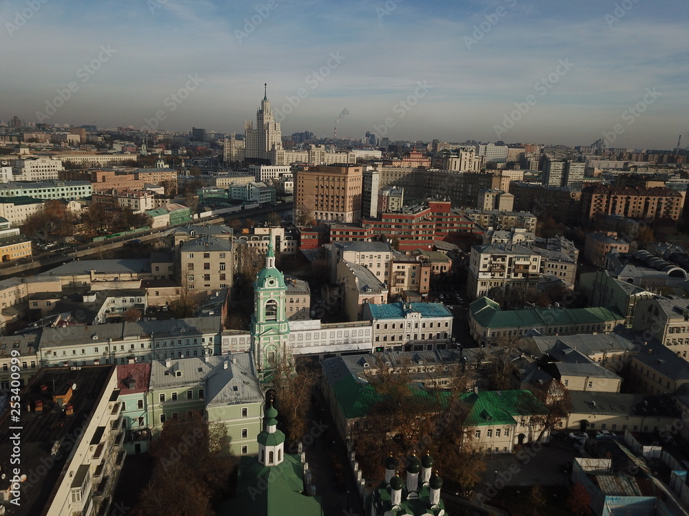 Moscow sity view copter panorama