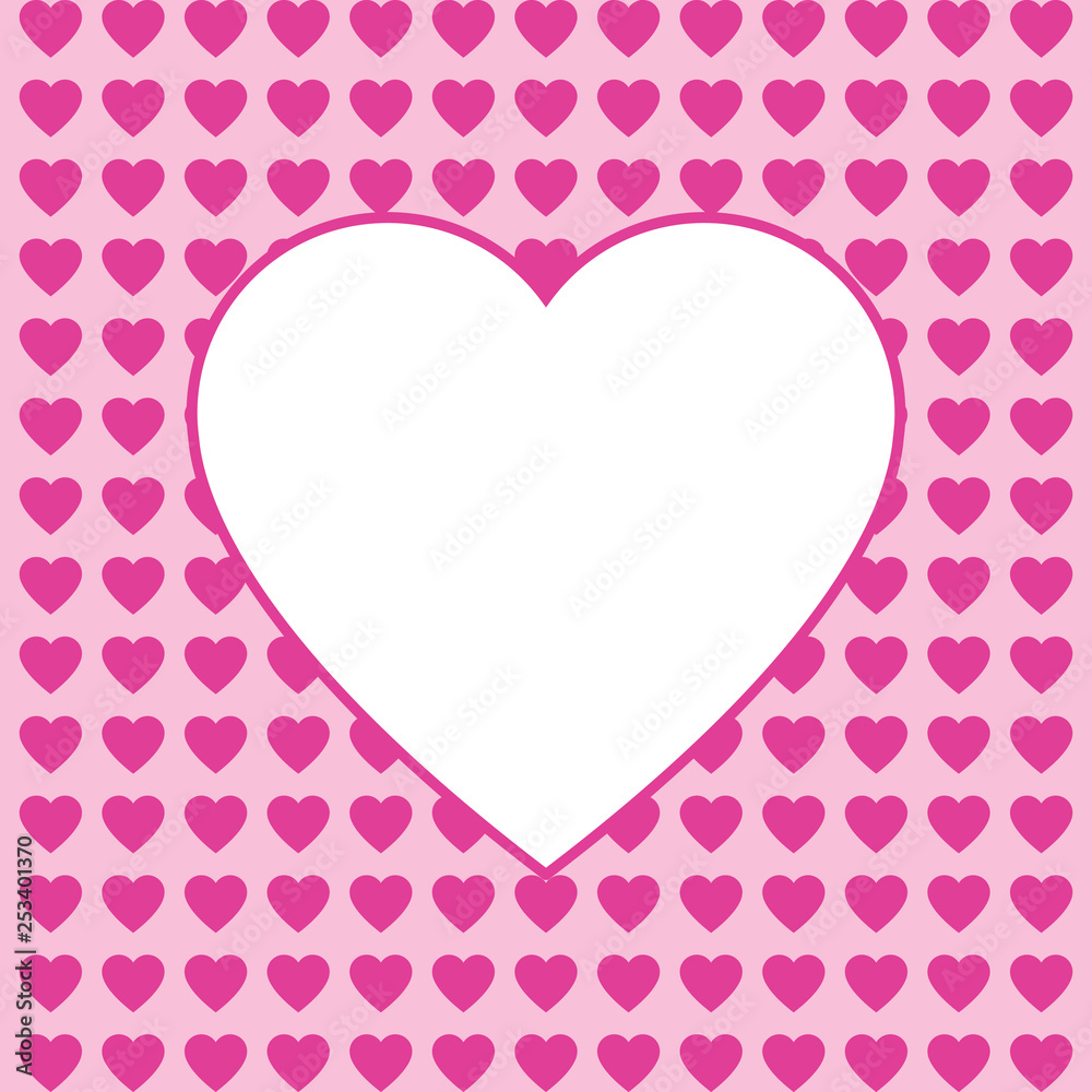 Pink Hearts illustration with frame for text. Valentine's day and Mother's day, women's day greeting card with border - pink, red colors. Banner, invitation or label Pink Hearts illustration with frame for text. Valentine's day and Mother's day, women's day greeting card with border - pink, red colors. Banner, invitation or label