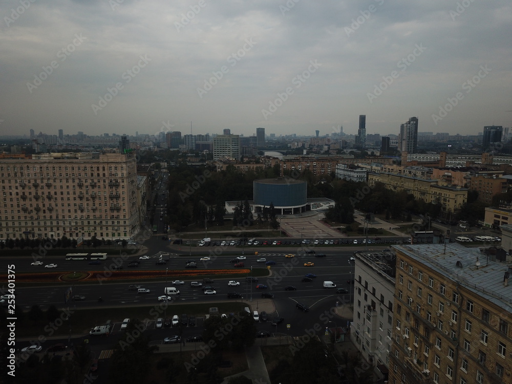 Moscow copter sky view