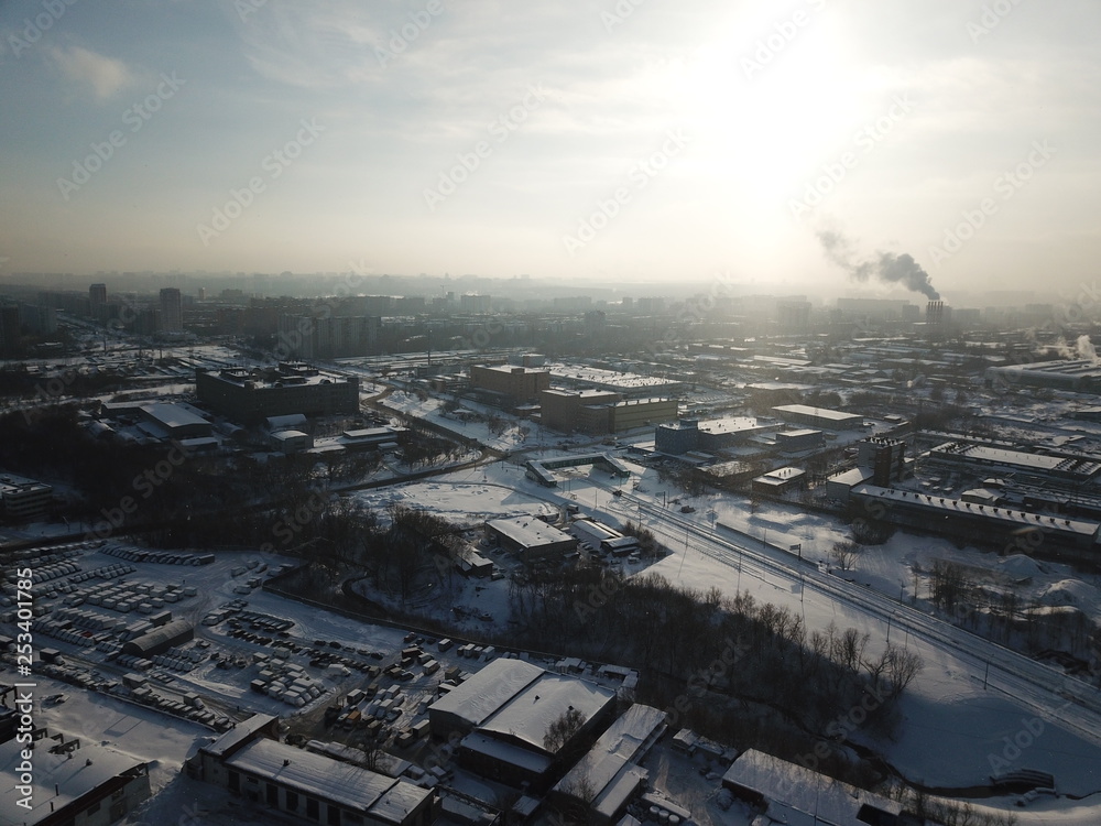 Moscow copter sky view