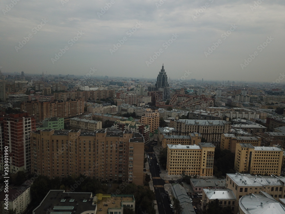 Moscow copter sky view