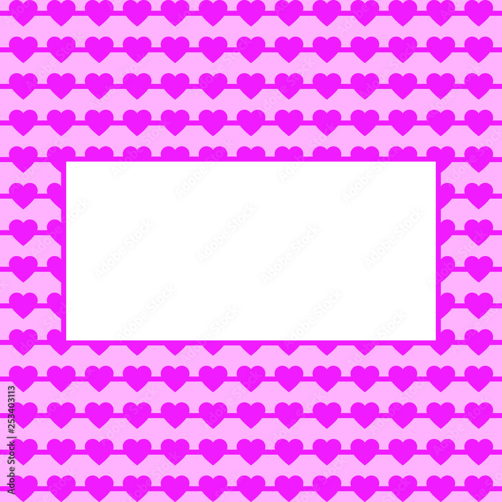 Pink Hearts illustration with frame for text. Valentine's day and Mother's day, women's day greeting card with border - pink, red colors. Banner, invitation or label Pink Hearts illustration with frame for text. Valentine's day and Mother's day, women's day greeting card with border - pink, red colors. Banner, invitation or label