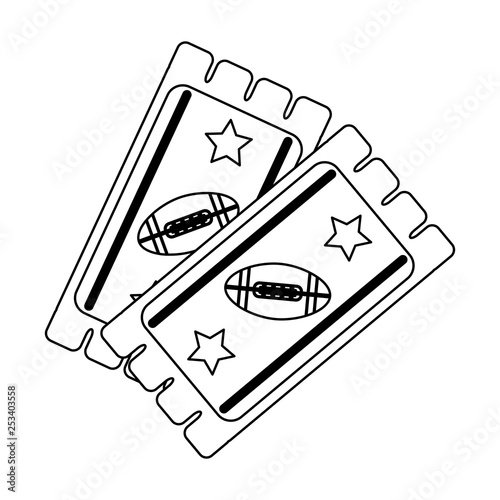 american football game tickets black and white