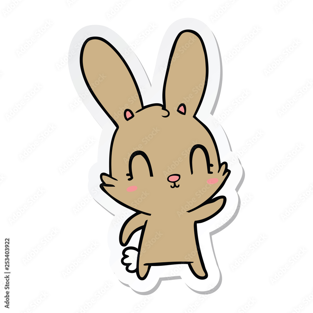 sticker of a cute cartoon rabbit sticker of a cute cartoon rabbit