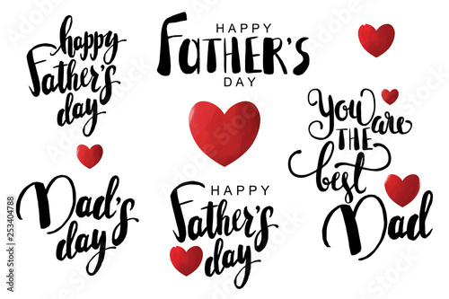 Happy father's day lettering, calligraphy text 