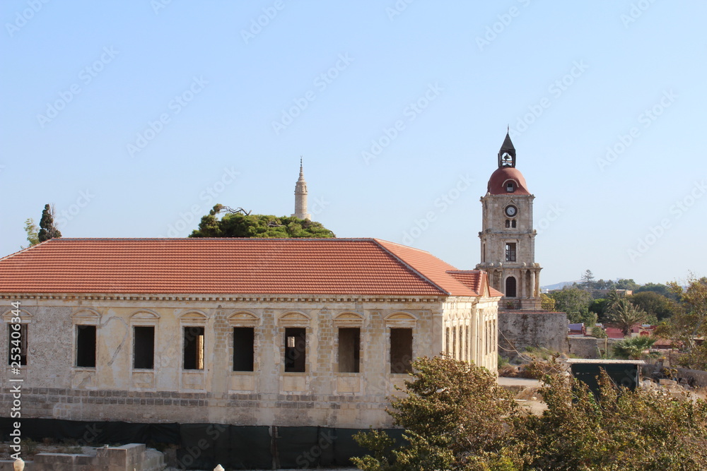 Fototapeta premium Rhodes. Fortifications of Rhodes. Palace of the Grand Master of the Knights of Rhodes.