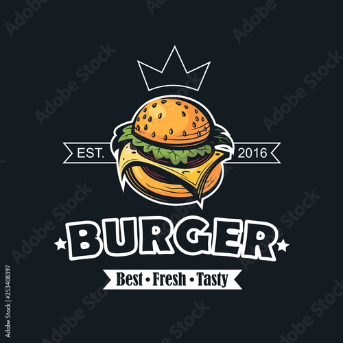 retro fast food image with burger
