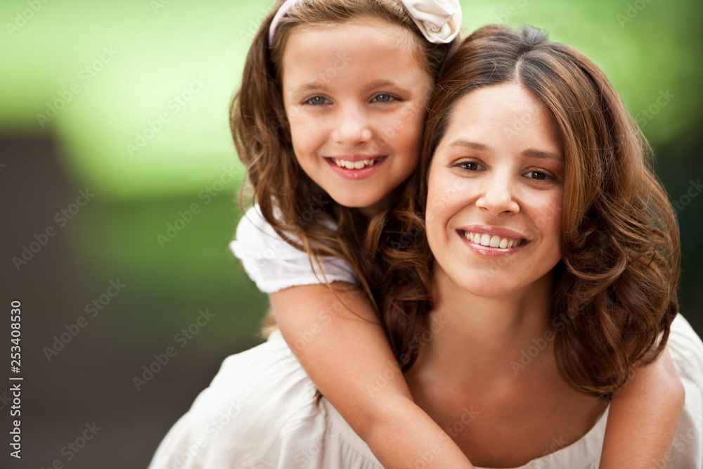 Portrait of mother and daughter. Portrait of mother and daughter.