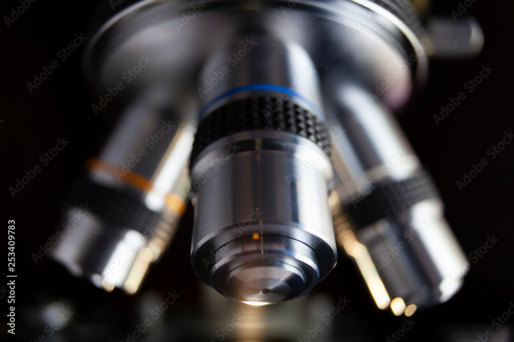 Laboratory microscope for scientific research. Microscope is used for conducting planned, research experiments, educational demonstrations in medical and clinical laboratories. Laboratory microscope for scientific research. Microscope is used for conducting planned, research experiments, educational demonstrations in medical and clinical laboratories.