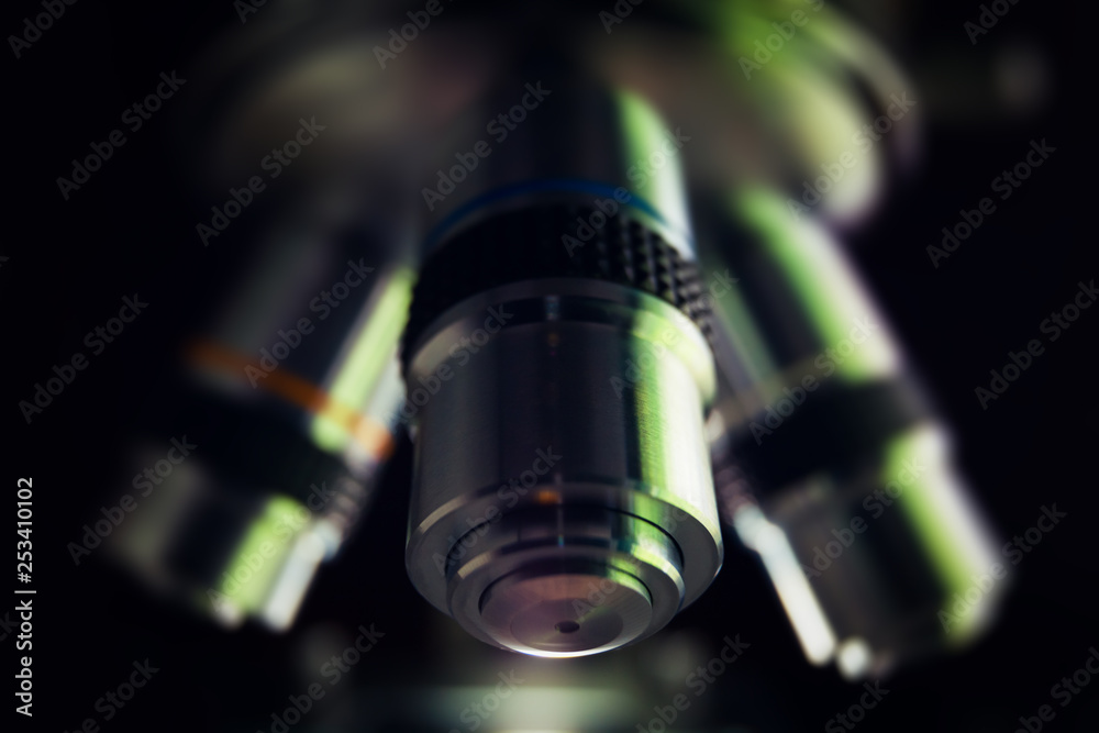 Laboratory microscope for scientific research. Microscope is used for conducting planned, research experiments, educational demonstrations in medical and clinical laboratories. Laboratory microscope for scientific research. Microscope is used for conducting planned, research experiments, educational demonstrations in medical and clinical laboratories.