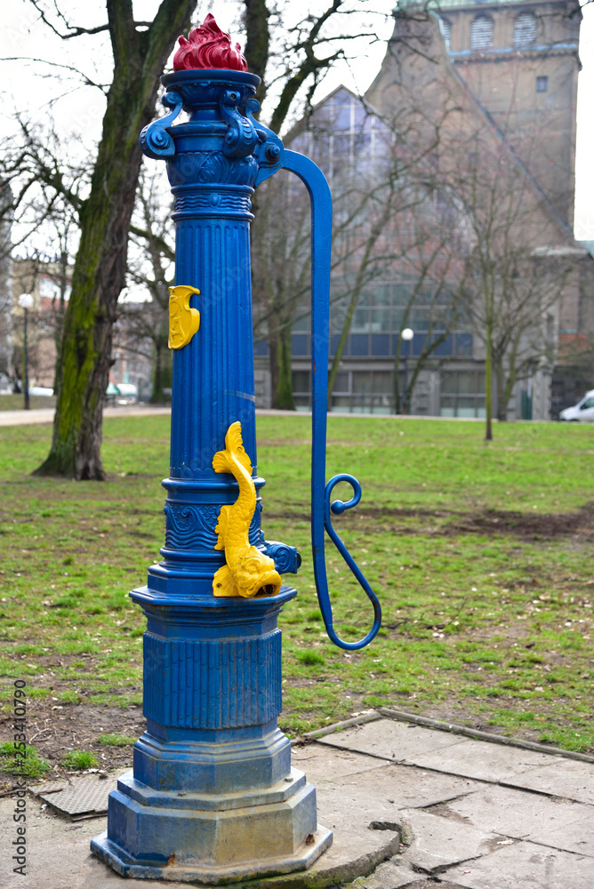 A decorated hydrant in Szczecin. A decorated hydrant in Szczecin.