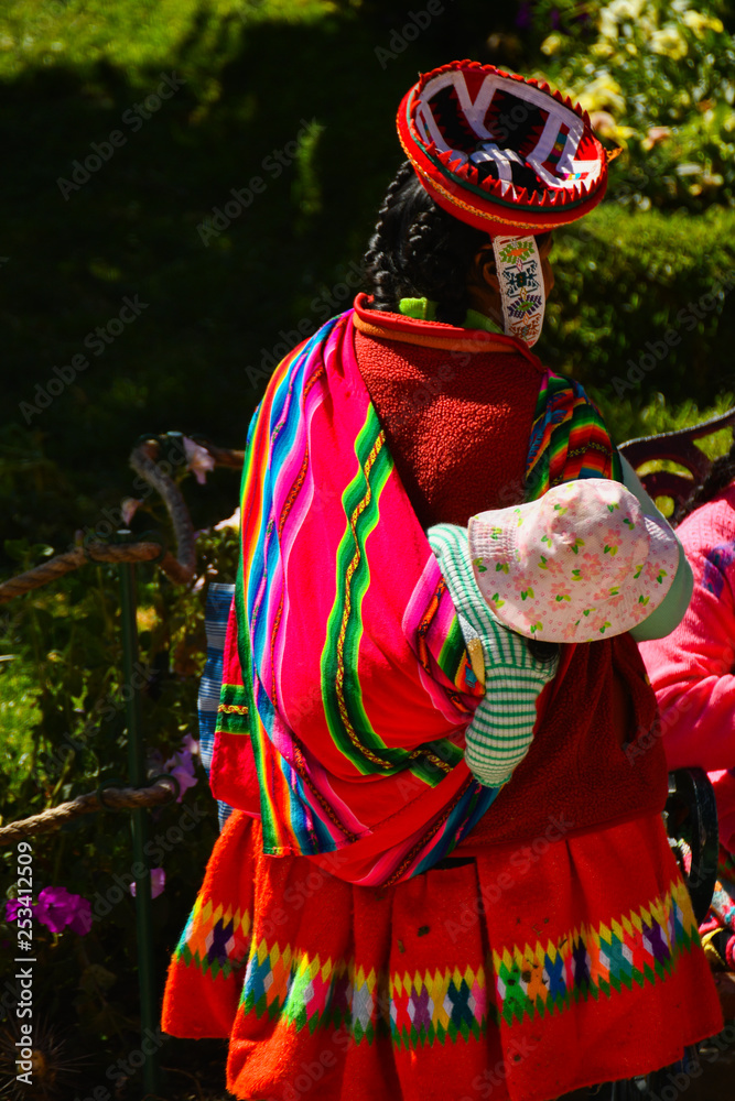 Traditional inka costume in peru - obrazy, fototapety, plakaty 