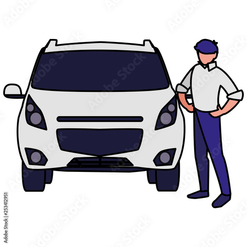 businessman with car character