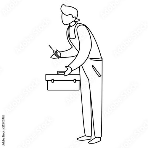 mechanic worker with toolbox