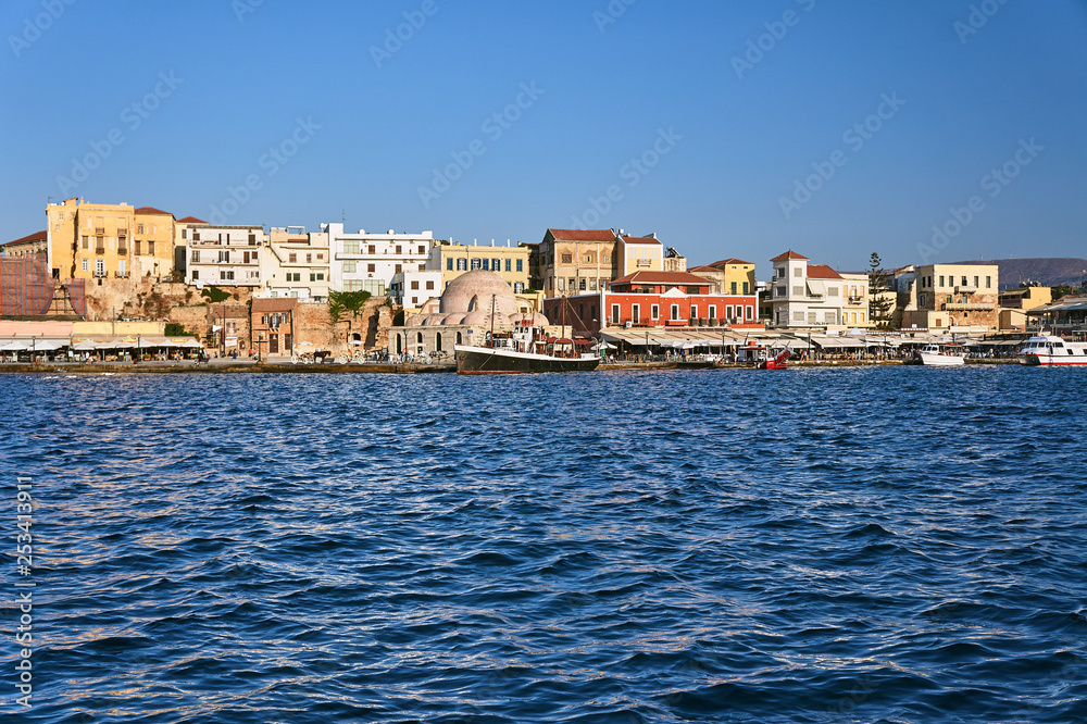 The old port  in city of Chania, Crete.