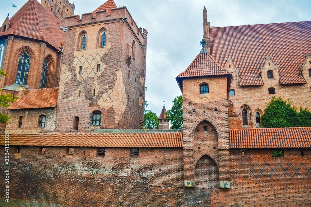 The walls of the Malbork Castle, Poland