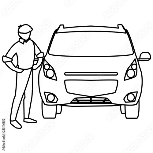 businessman with car character
