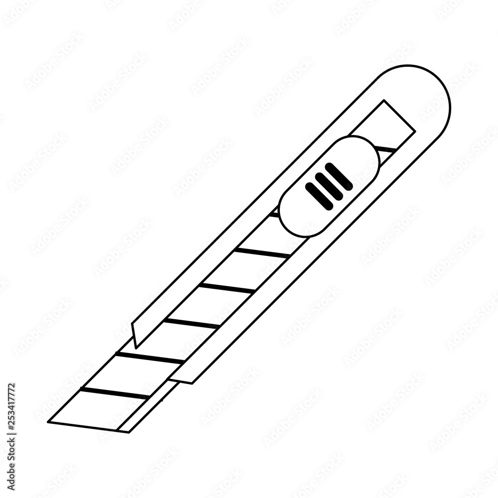 Office scalpel utensil black and white Office scalpel utensil black and white