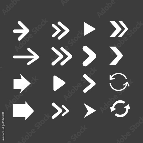 set of black arrows symbol