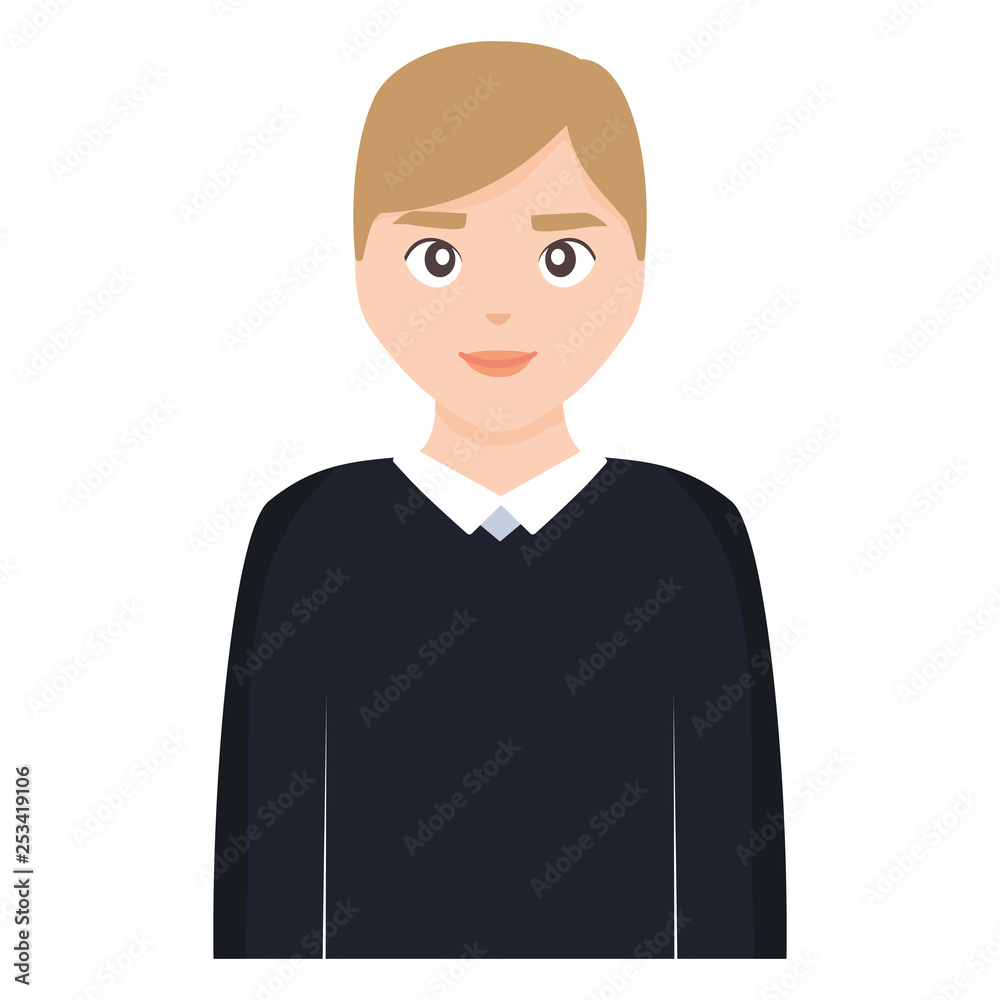 young and casual man character young and casual man character
