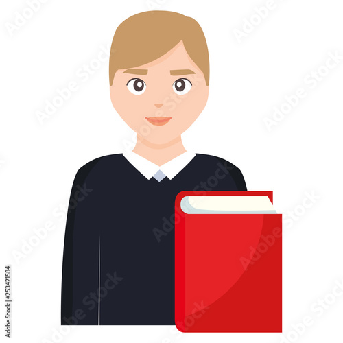 young student man with book