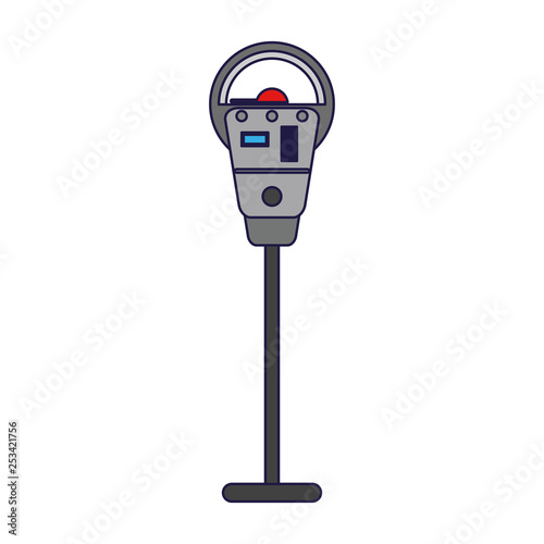 Parking meter device symbol blue lines
