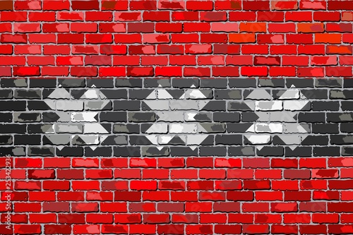 Flag of Amsterdam on a brick wall - Illustration