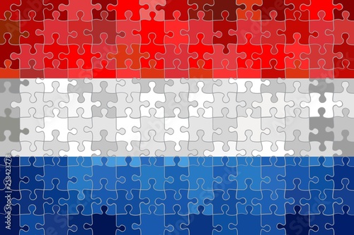 Netherlands flag made of puzzle background - Illustration