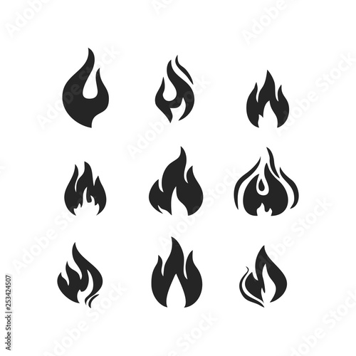 Black fire flames