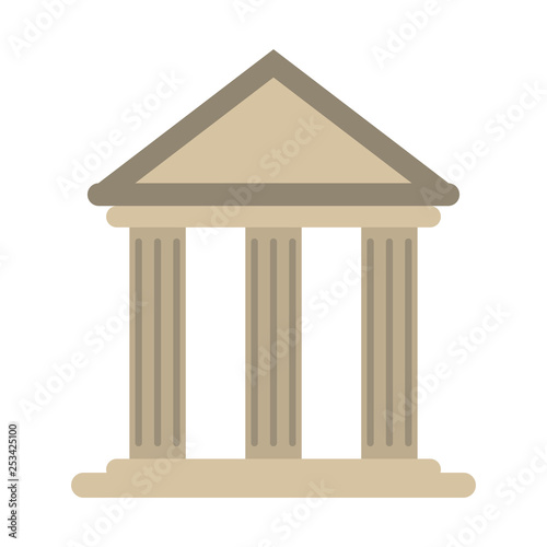 Bank building symbol isolated