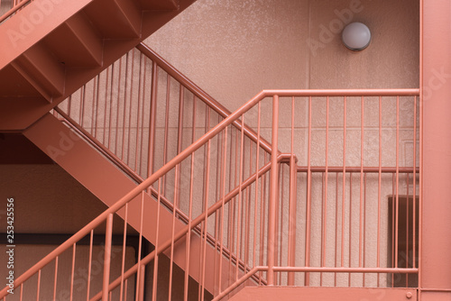 Pink colored stairway