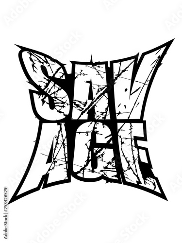 savage risse kratzer tier stempel alt text logo wild gefährlich brutal monster böse primitiv design cool