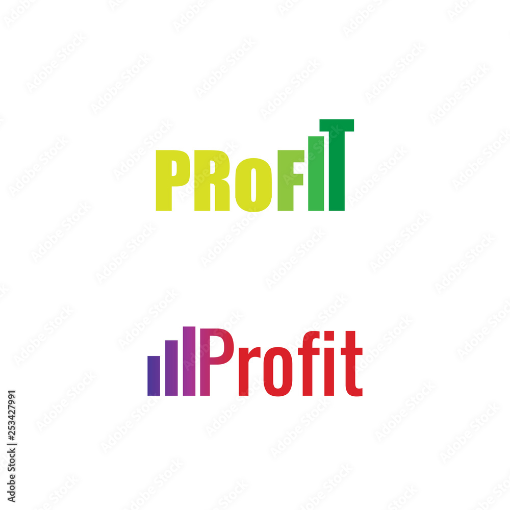 Vector Logo of letter PROFIT design concept - elements Vector Logo of letter PROFIT design concept - elements