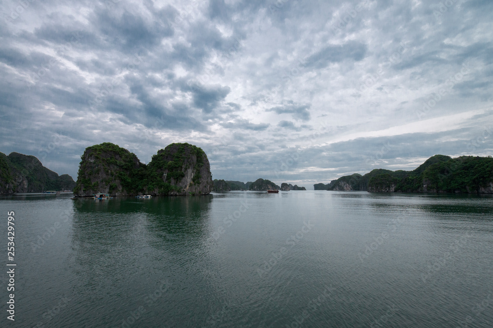 Halong bay Karst landforms in the sea, UNESCO World Heritage Site Travel in Vietnam