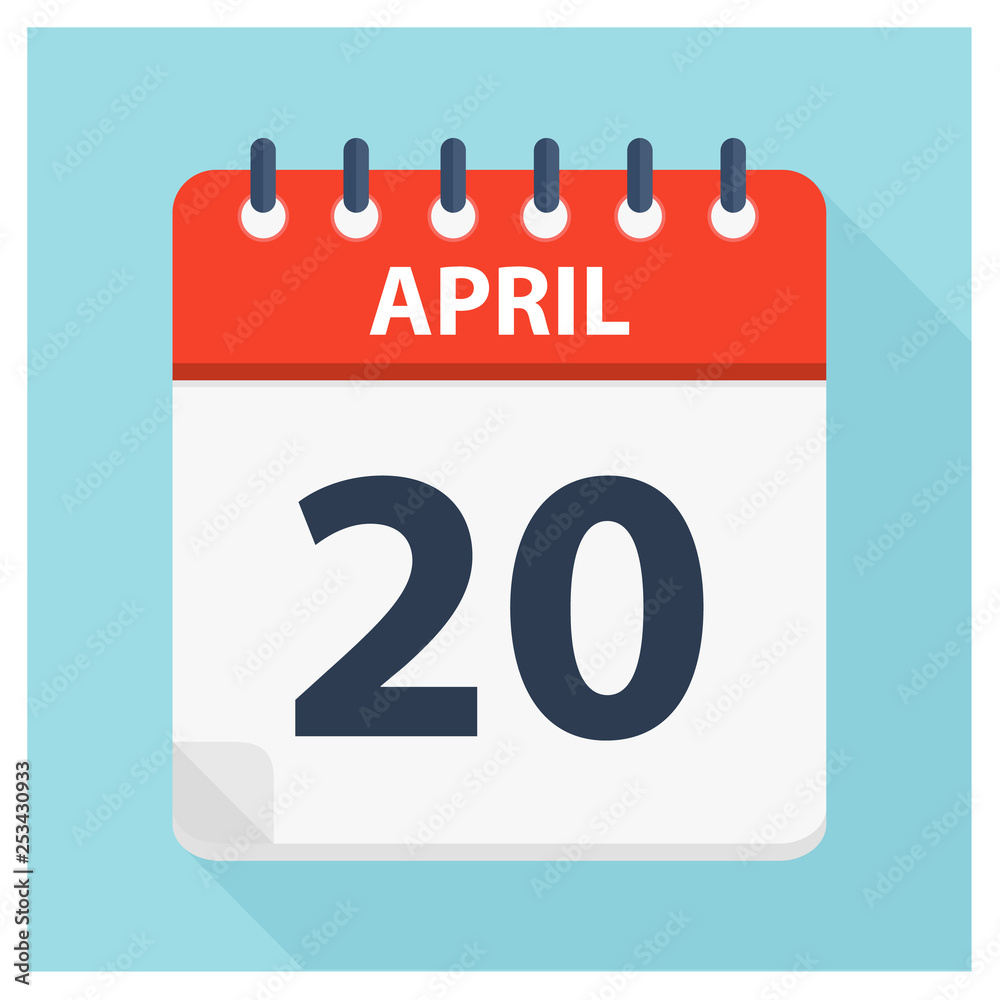 April 20 - Calendar Icon - Calendar design template April 20 - Calendar Icon - Calendar design template