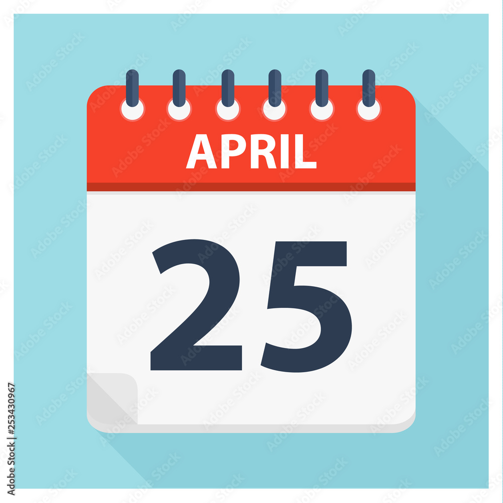 April 25 - Calendar Icon - Calendar design template April 25 - Calendar Icon - Calendar design template