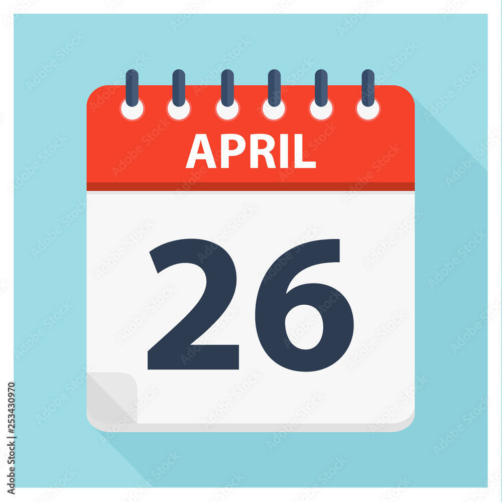 April 26 - Calendar Icon - Calendar design template April 26 - Calendar Icon - Calendar design template