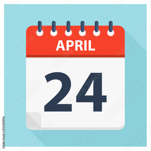 April 24 - Calendar Icon - Calendar design template