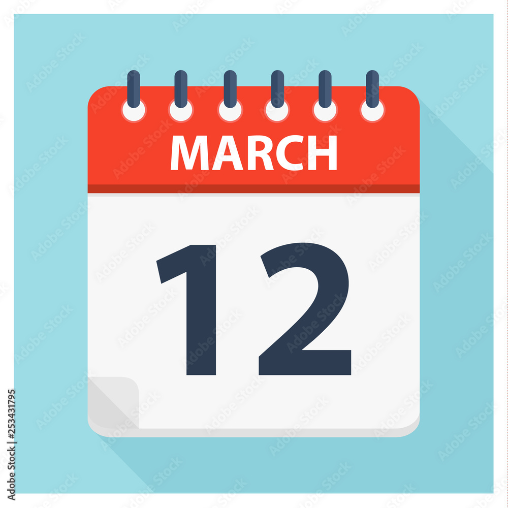 March 12 - Calendar Icon - Calendar design template March 12 - Calendar Icon - Calendar design template