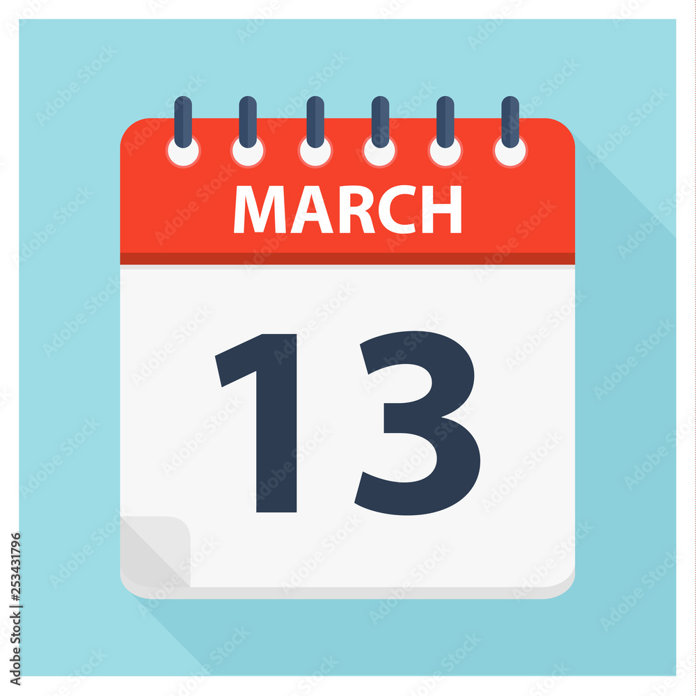 March 13 - Calendar Icon - Calendar design template March 13 - Calendar Icon - Calendar design template