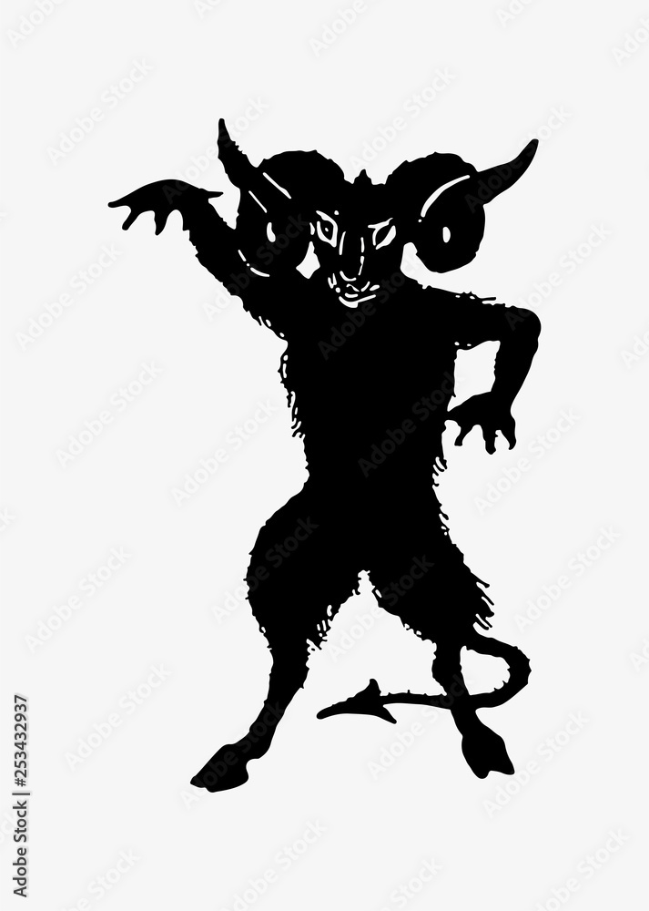 Fototapeta premium The devil vintage drawing