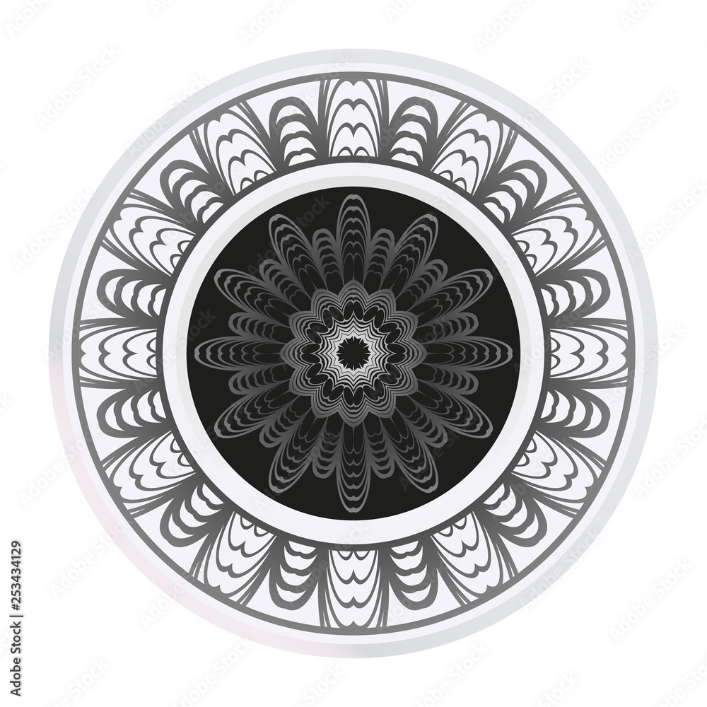 Luxury Art Deco Floral Pattern. Mandala Design. Vector Illustration. Oriental Pattern. Indian, Moroccan, Mystic, Ottoman Motifs. Anti-Stress Therapy Pattern