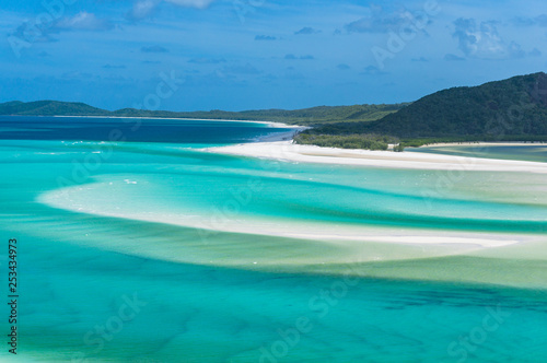 Breathtaking view of isolated Whitsunday island from Hill Inlet lookout